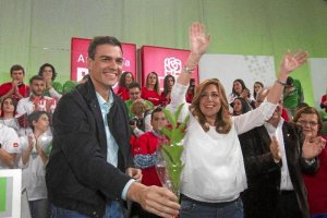 Pedro Sánchez y Susana Díaz, en Vícar.