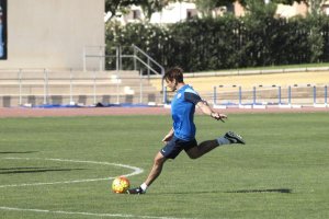 Joan Carrillo en el entrenamiento de este viernes.
