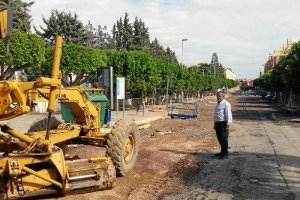 Cano en una visita a las obras en la avenida.