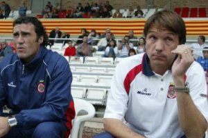 Joan Carrillo (derecha) en su etapa en el Girona.