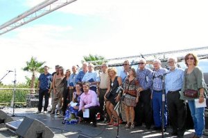Rafael Mezquita, Miguel Moreno, Miguel Bretones, Fco. Galera, Gabriel Montes, Santiago López, Antonio Castillo, 1º director; y José Ramos, con Eva Al