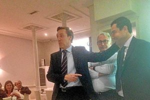 Hernando, Caicedo y Moreno, en la cena.