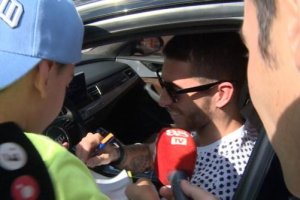 Sergio Ramos saliendo de Valdebebas.