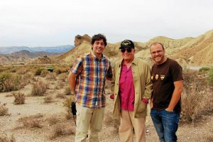 Juan Gabriel García, Enzo G. Castellari y Víctor Matellano, en Tabernas.