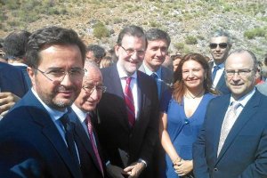 Almerienses con Rajoy esta mañana.