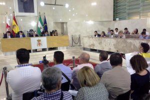 El salón de plenos durante la sesión del lunes.