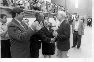 Antonio y Antonia siempre juntos, el día de la inauguración del pabellón.