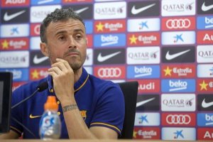 Luis Enrique en rueda de prensa.