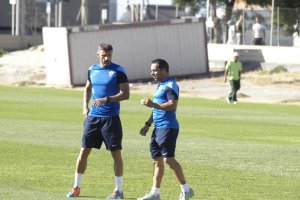 Sergi Barjuan y Ramón De Quintana, este viernes en La Vega.