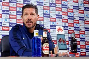 Simeone, en rueda de prensa.