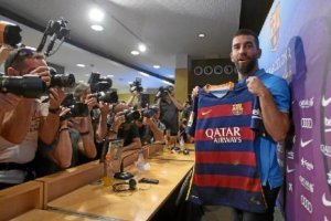 Arda el día de su presentación con el Barça.