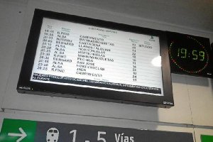 Señalización de la llegada de los usuarios en autobús