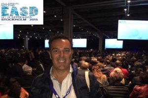 El médico Francisco Llave enel Congreso Europeo de Diabetes en Estocolmo.