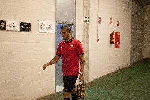 Fran Vélez, en la zona mixta.