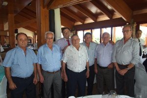 Los fundadores de Hortamar junto al presidente, Miguel Moreno García