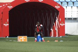 Mohammed Fatau, este viernes en el Estadio.