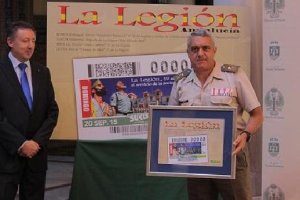 Cupón de la ONCE, presentado por el general Varela