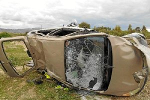 Vehículo siniestrado en Los Gallardos, en noviembre. 