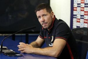 Simeone, en rueda de prensa. 