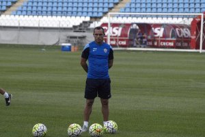 Sergi en el entrenamiento de este viernes.