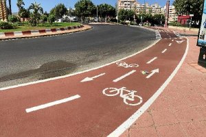 Imagen del carril bici en la zona de la Avenida Mediterráneo