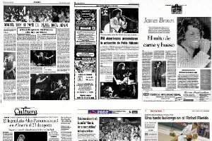 Páginas de LA VOZ con crónicas y previas de conciertos que se celebraron y otros que se quedaron en sonados fiascos. 