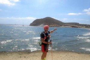 José Nebreda a su paso por Mónsul en la etapa 3.