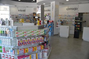 Interior de una oficina de farmacia.