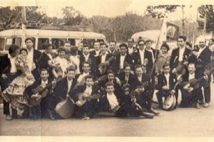 El Grupo prácticamente al completo en una gira en Madrid en 1959.