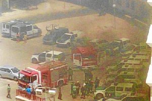 Momentos después de la explosión.