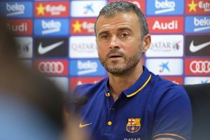 Luis Enrique en sala de prensa.