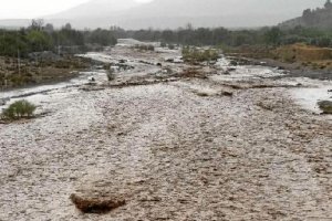 El río Nacimiento por Fiñana tras la tormenta. 