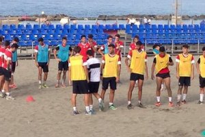 El Almería de Rivera entrenó en El Palmeral.
