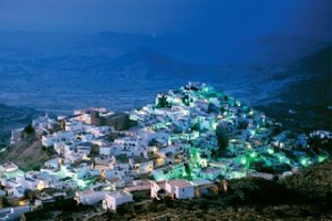 Vista nocturna de Mojácar.
