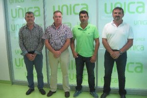 El presidente de Unica con los responsables de Parafruts y Agrolevante.