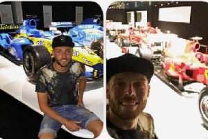 José Ángel en el Museo de Fernando Alonso.