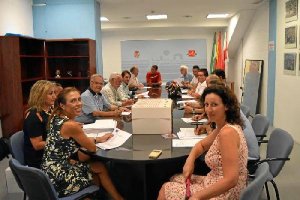 María Vázquez en la reunión.