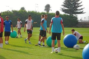 El Almería B se prepara para la concentración.
