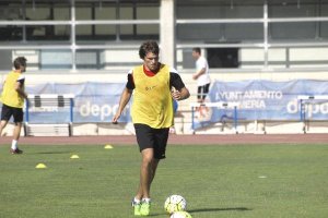 Sebastián Dubarbier en el entreno de este lunes.