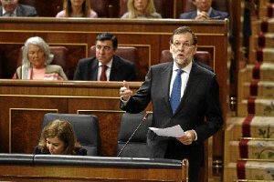 El presidente Mariano Rajoy en el Congreso