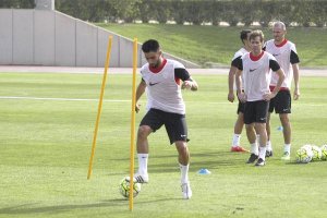 Chuli en los ejercicios de calentamiento.