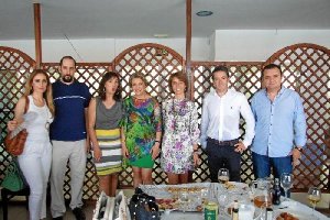 Carmen Marín, Diego Molina, Juana María Gómez, Lourdes Molina, presidenta de la Audiencia; Laura Márquez, Fulgencio Pérez y Lázaro Collado.