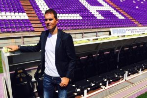 Garitano en el banquillo del José Zorilla.