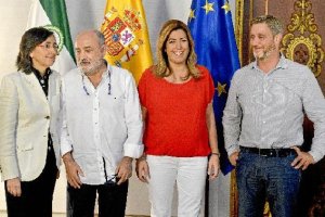 Reunión entre la Junta y responsables de Fresco Film, el viernes en Sevilla.