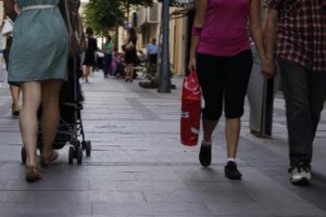 Calle comercial en el centro de la capital.
