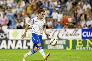 Eldin con la camiseta del Real Zaragoza.