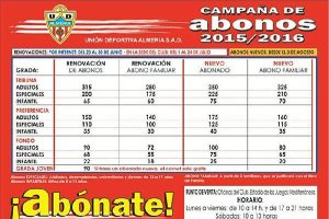 Los precios de los abonos para la próxima temporada.