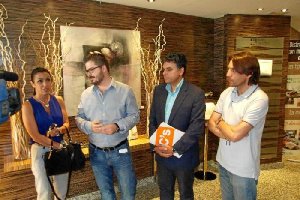 Dirigentes de Ciudadanos, antes de la asamblea.