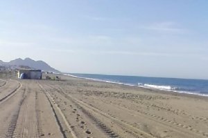 Playa de Almería esta mañana.