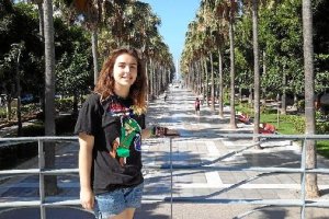 Ana Cazorla en el Mirador de la Rambla tras la entrevista ayer con este diario.